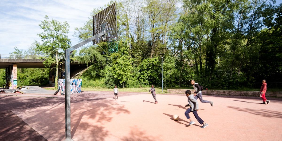 La Courrouze - jeux de foot enfants / Projet Territoires-Rennes