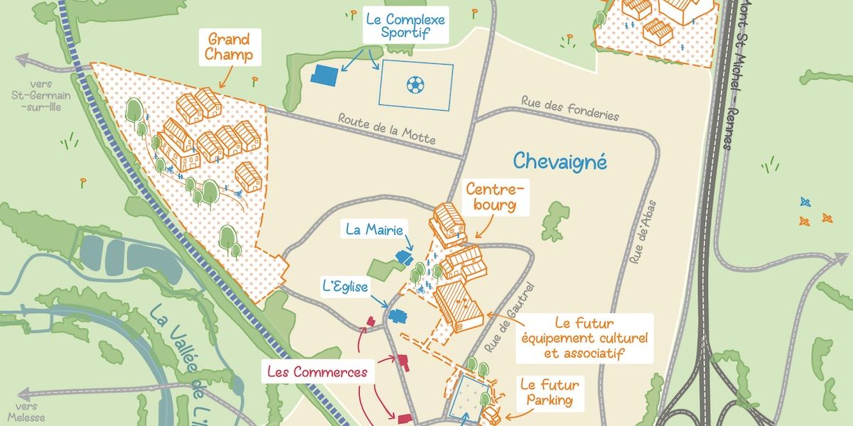 Les 3 Lieux - Chevaigné - Schéma global projet - Projet Territoires-Rennes